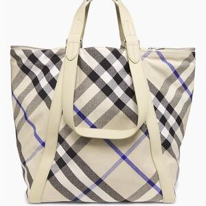 Burberry Lichen Extra Large Jacquard Check Tote
